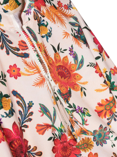 Shop Zimmermann Floral-print Swimsuit In Neutrals