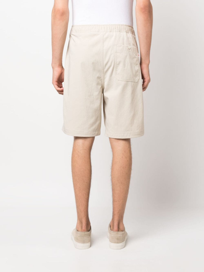 Shop Danton Elasticated-waist Bermuda Shorts In Neutrals