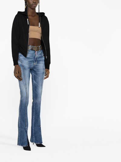 Dsquared2 High-waisted Flared Jeans In Blue