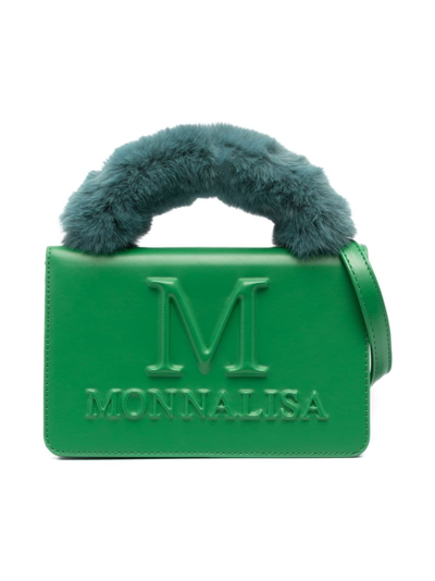 Shop Monnalisa Embossed-logo Shoulder Bag In Green
