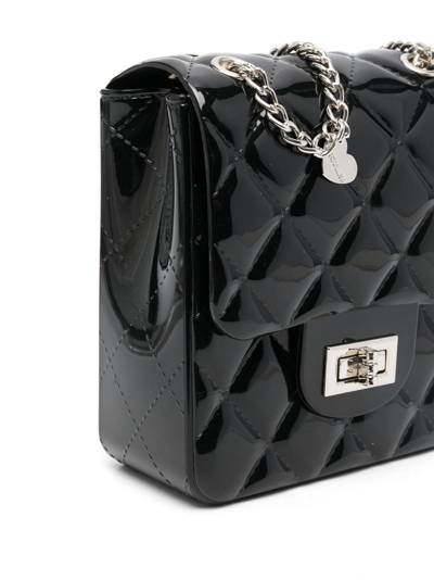 Shop Monnalisa Diamond-quilting Shoulder Bag In Black