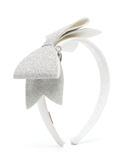 Shop Monnalisa Bow-detail Headband In White