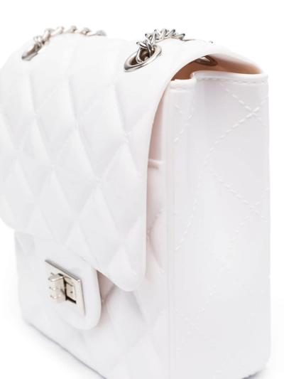Shop Monnalisa Quilted Shoulder Bag In White