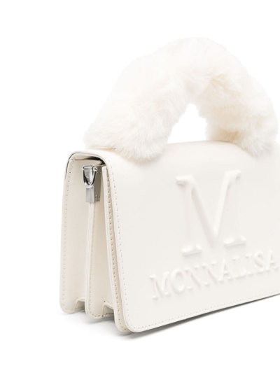 Shop Monnalisa Embossed-logo Shoulder Bag In White