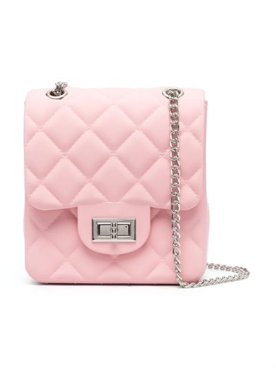 Shop Monnalisa Diamond-quilting Shoulder Bag In Pink