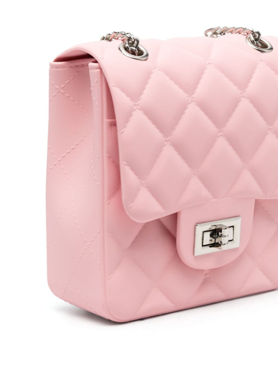 Shop Monnalisa Diamond-quilting Shoulder Bag In Pink