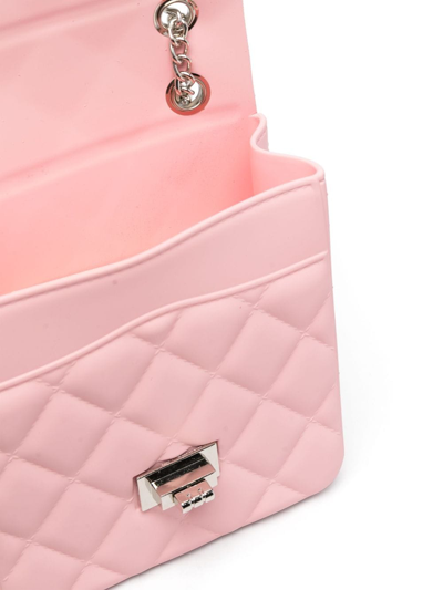 Shop Monnalisa Diamond-quilting Shoulder Bag In Pink