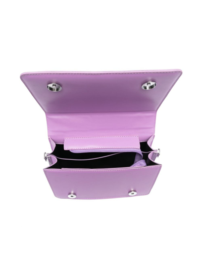 Shop Monnalisa Embossed-logo Shoulder Bag In Purple