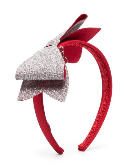 Shop Monnalisa Bow-detail Headband In Red