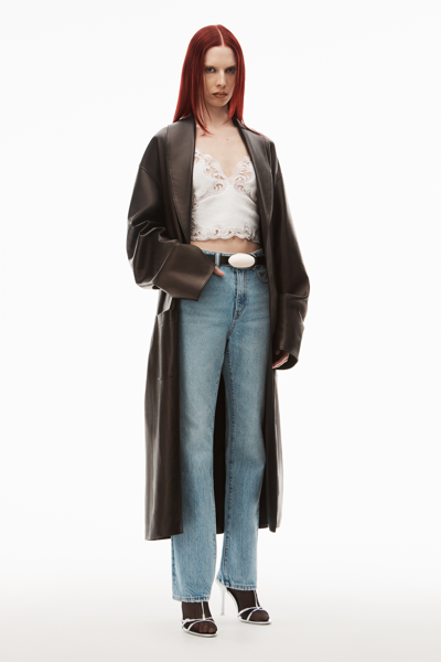 Shop Alexander Wang Fly High-rise Stacked Jean In Denim In Light Indigo Fade