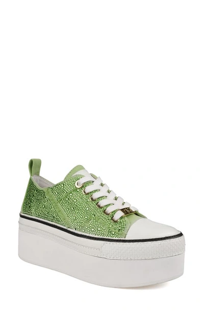 Shop Zigi Koralay Rhinestone Platform Sneaker In Apple Green