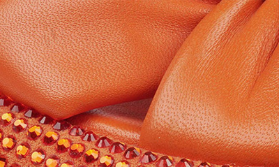Shop Zigi Sabella Rhinestone Platform Slide Sandal In Orange Leather