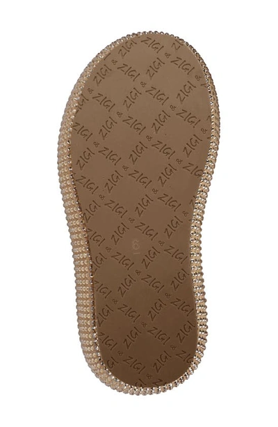 Shop Zigi Sabella Rhinestone Platform Slide Sandal In Beige Leather