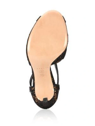 Shop Casadei Cutout Lace Peep-toe Sandals In Black