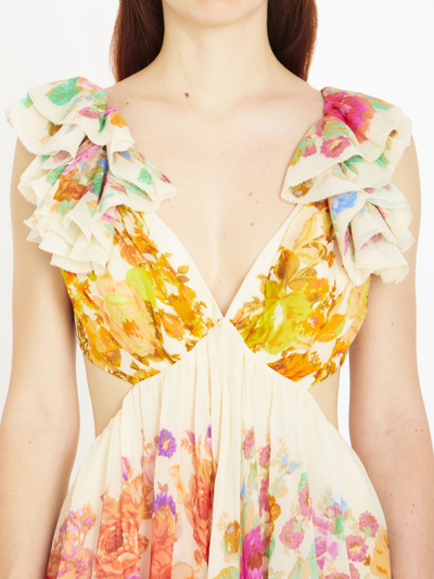 Shop Zimmermann Raie Frilled Dress In White