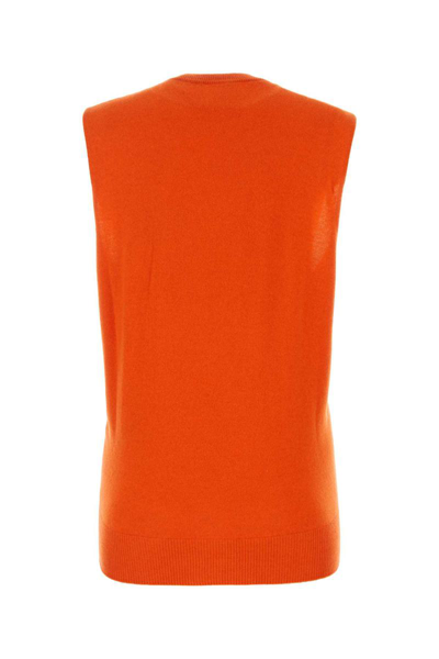Jil Sander Orange Cashmere Vest In Orange