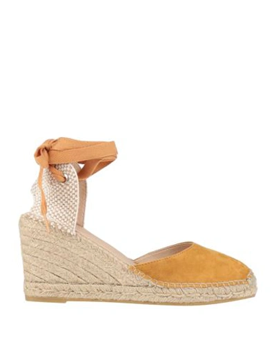 Shop Natural World Woman Espadrilles Mustard Size 8 Soft Leather In Yellow