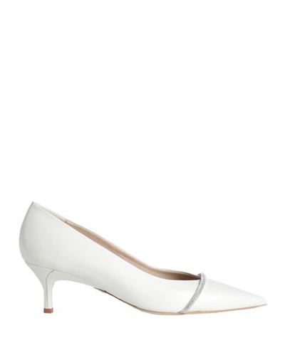 Shop Furla Woman Pumps Ivory Size 7.5 Soft Leather In White