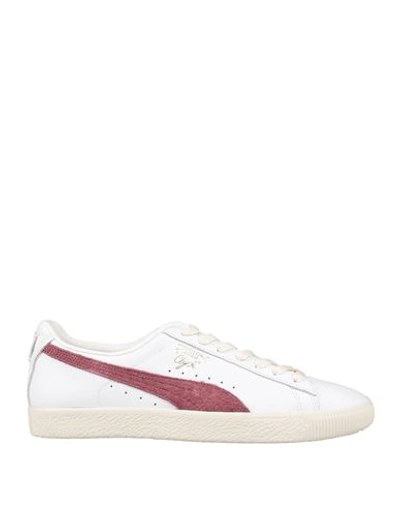 Puma Clyde Base Man Sneakers White Size 11.5 Soft Leather In White