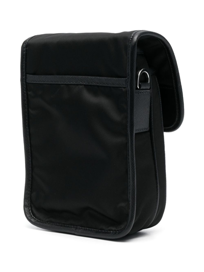 Shop Prada Re-nylon Logo-plaque Messenger Bag In Black