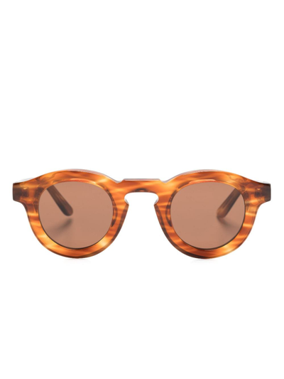 Shop Thierry Lasry Maskoffy Pantos-frame Sunglasses In Brown