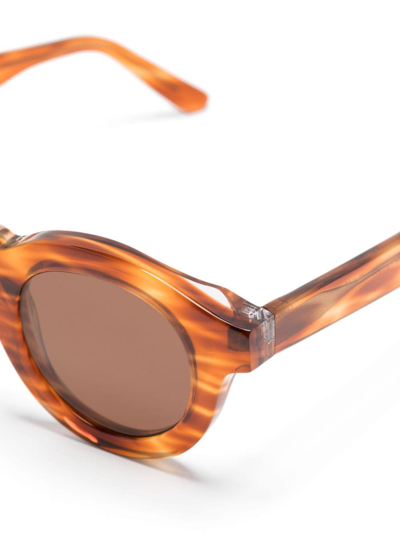 Shop Thierry Lasry Maskoffy Pantos-frame Sunglasses In Brown