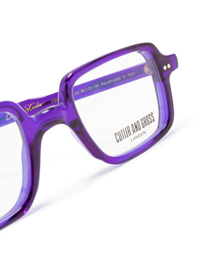 Shop Cutler And Gross Rectangle-frame Glasses In Blue