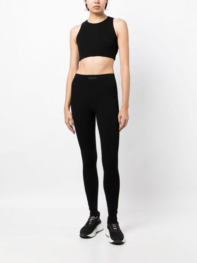 Shop Essentials Ribbed Leggings In Black