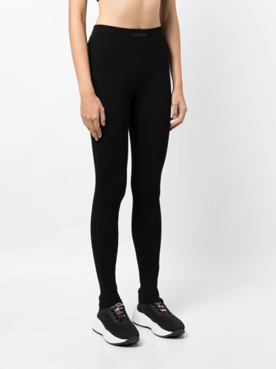 Essentials Ribbed Leggings In Black