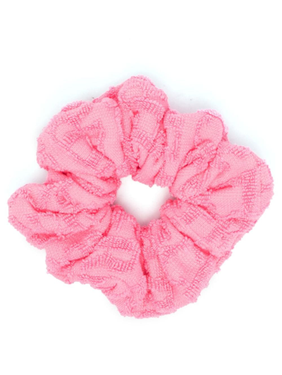 Shop Versace X Dua Lipa  Allover Cotton Scrunchie In Pink
