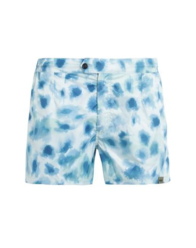 Shop Aspesi Man Swim Trunks Blue Size Xxl Polyester