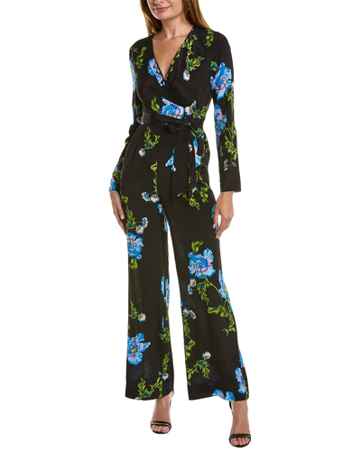 Shop Diane Von Furstenberg Gulio Silk-blend Jumpsuit In Black