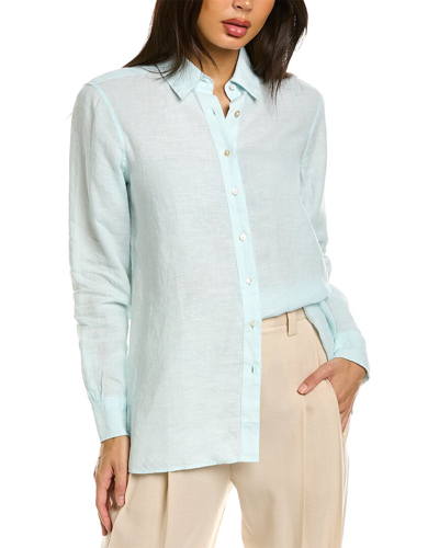 Shop Brooks Brothers Linen Tunic Shirt In Blue