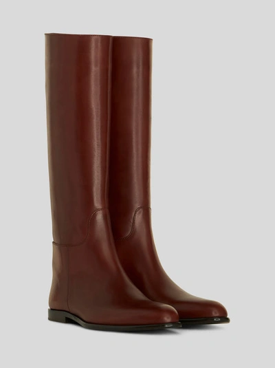Shop Etro Leather Riding Boots In Brown