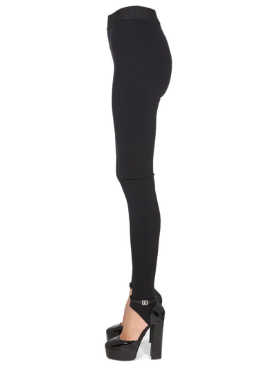Shop Dolce & Gabbana Technical Jersey Leggings In Black