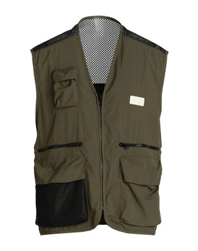 Shop Lc23 Nylon Vest Man Jacket Military Green Size M Polyamide