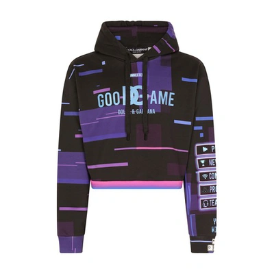 Shop Dolce & Gabbana Jersey Hoodie In Goodgame_f_multicol