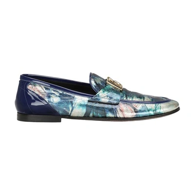 Shop Dolce & Gabbana Patent Leather Slippers In Multicolore
