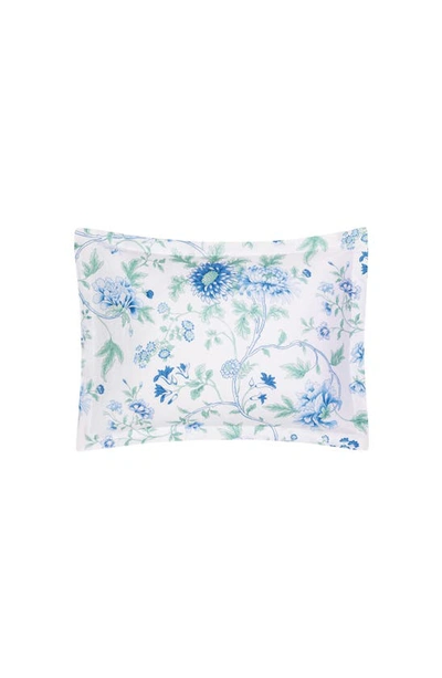 Shop Matouk Simone Floral Linen Pillow Sham In Sea