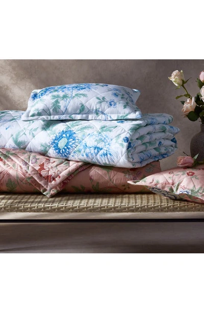 Shop Matouk Simone Floral Linen Pillow Sham In Sea