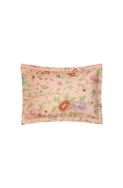 Shop Matouk Simone Floral Linen Pillow Sham In Apricot