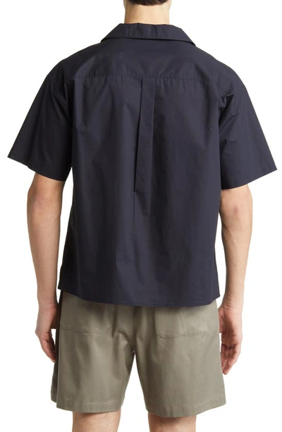 Shop Frame Organic Cotton Camp Shirt In Dark Navy