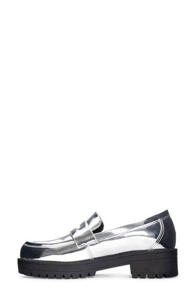 Shop Dirty Laundry Voidz Platform Penny Loafer In Silver