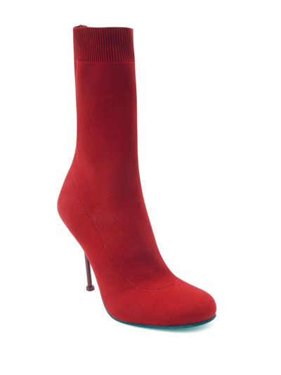 Shop Alexander Mcqueen Knit 90mm Boots In Red