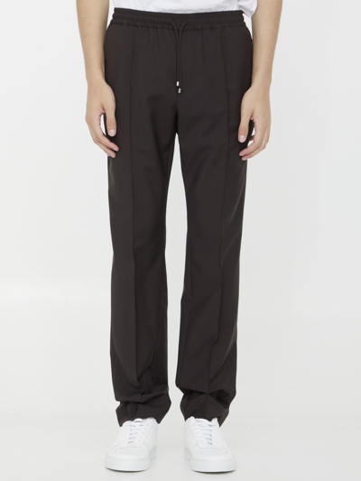 Shop Valentino Brown Wool Joggers