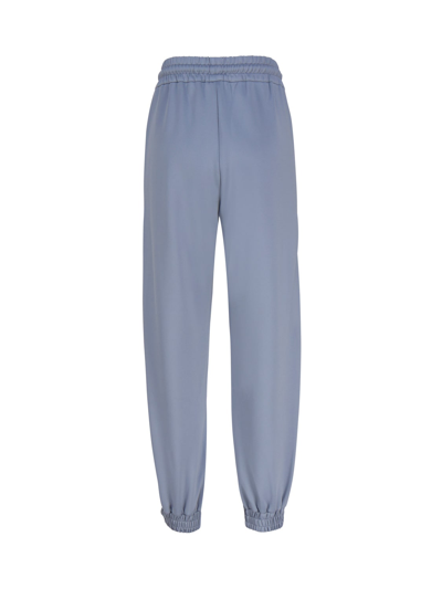 Shop Fendi Sports Trousers In Jersey In Light Blue