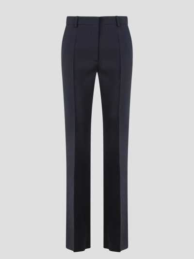 Shop Valentino Crepe Couture Trousers In Blue