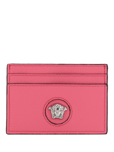 Shop Versace Card Holder In Flamingo/palladio