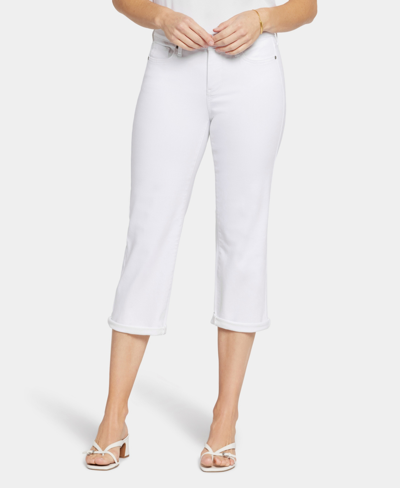 Nydj Womens Slit Denim Cropped Jeans In Optic White