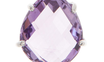 Shop Anzie Classic Sterling Silver Stone Pendant Necklace In Sterling Silver/ Amethyst